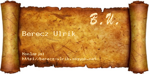 Berecz Ulrik névjegykártya